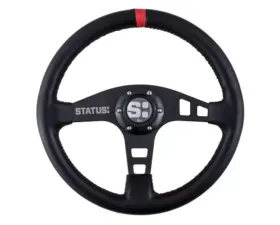 Status Racing Red Flat Leather Steering Wheel