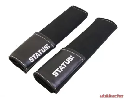 Status Racing White Trim Seatbelt Pad w/ Pocket - SRSA61-White
