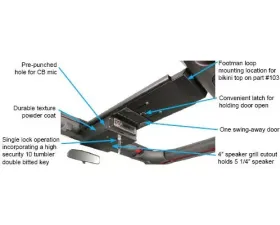 Tuffy Security Black Overhead Console Single Compartment Jeep Wrangler JK 2007-2018