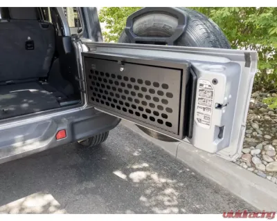 Tuffy Security Tailgate Lockbox MOLLE Storage Black Jeep Wrangler JL | JLU 2018-2022 - 365-01