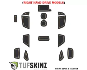 Tufskinz Interior Foam Inserts Right Hand Black/Tan Ford Focus 2016-2018