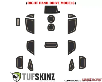 Tufskinz Interior Foam Inserts Right Hand Black/Tan Ford Focus 2016-2018 - FOC038-FTN-X