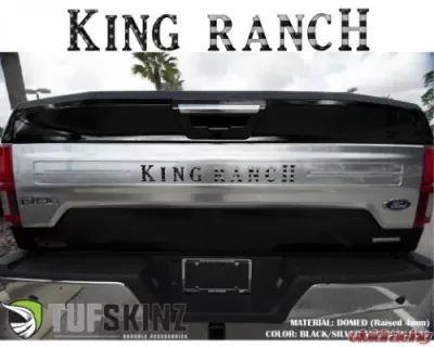 Tufskinz KING RANCH Tailgate Letter Inserts Black/Silver American Flag Ford F-150 2018-2020 - FRD009-GTO-047-G