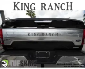 Tufskinz KING RANCH Tailgate Letter Inserts OE Color Leadfoot Gray Ford F-150 2018-2020