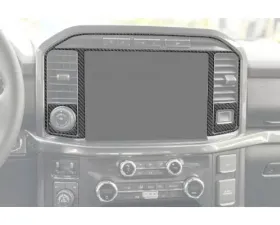 Tufskinz 12 InchTouch Screen Accent Trim Real Carbon Fiber Domed Ford F-150 2021-2022