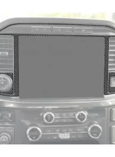 Tufskinz 12 InchTouch Screen Accent Trim Real Carbon Fiber Domed Ford F-150 2021-2022                                     - FRD036-DCF-G - Image 2