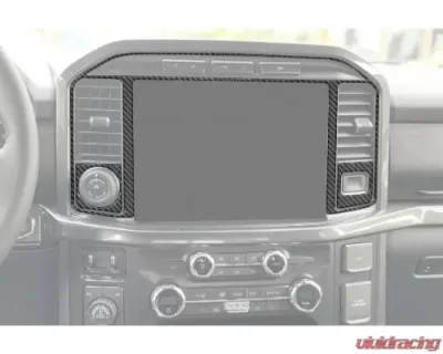 Tufskinz 12 InchTouch Screen Accent Trim Real Carbon Fiber Domed Ford F-150 2021-2022 - FRD036-DCF-G
