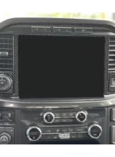 Tufskinz 12 InchTouch Screen Accent Trim Real Carbon Fiber Domed Ford F-150 2021-2022                                     - FRD036-DCF-G - Image 2