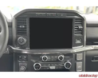 Tufskinz 1 Inch Touch Screen Accent Trim Real Carbon Fiber Raw Ford F-150 2021-2022 - FRD036-RCF-X