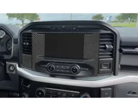 Tufskinz 8 Inch Center Stack Screen Accent Trim Real Carbon Fiber Domed Ford F-150 2021-2022