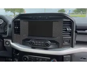 Tufskinz 8 Inch Center Stack Screen Accent Trim Real Carbon Fiber Raw Ford F-150 2021-2022