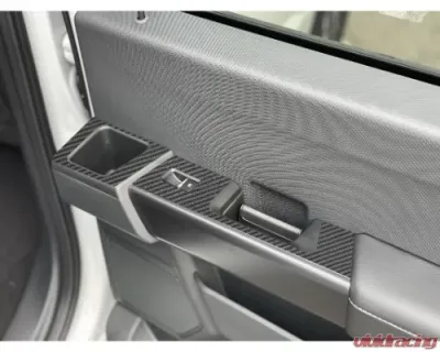 Tufskinz SuperCrew Driver/Passenger Rear Door Accent Trim Real Carbon Fiber Raw Ford F-150 2021-2022 - FRD039-RCF-X