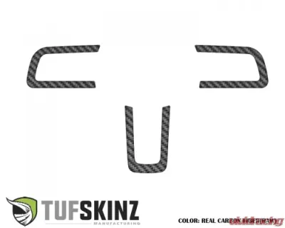 Tufskinz Steering Wheel Accent Trim Real Carbon Fiber Raw Ford Mustang 2015-2021 - MUS004-RCF-X
