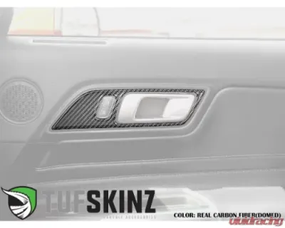 Tufskinz Door Handle Surround(Hard Top Only) Accent Trim Real Carbon Fiber Domed Ford Mustang 2015-2022 - MUS009-DCF-G