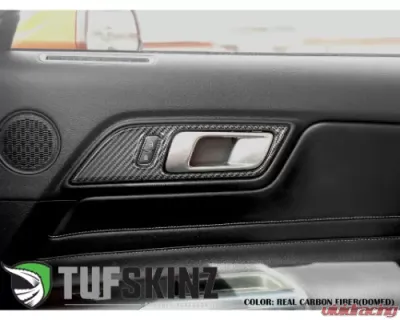 Tufskinz Door Handle Surround(Hard Top Only) Accent Trim Real Carbon Fiber Domed Ford Mustang 2015-2022 - MUS009-DCF-G
