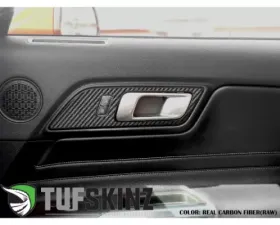Tufskinz Door Handle Surround(Hard Top Only) Accent Trim Real Carbon Fiber Raw Ford Mustang 2015-2022