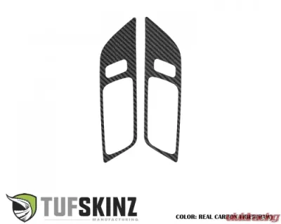 Tufskinz Door Handle Surround(Hard Top Only) Accent Trim Real Carbon Fiber Raw Ford Mustang 2015-2022 - MUS009-RCF-X