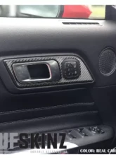 Tufskinz Door Handle Surround(Convertible Only) Accent Trim Real Carbon Fiber Domed Ford Mustang 2015-2022                                     - MUS010-DCF-G - Image 2