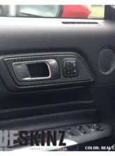 Tufskinz Door Handle Surround(Convertible Only) Accent Trim Real Carbon Fiber Raw Ford Mustang 2015-2022                                     - MUS010-RCF-X - Image 2