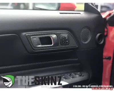 Tufskinz Door Handle Surround(Convertible Only) Accent Trim Real Carbon Fiber Raw Ford Mustang 2015-2022 - MUS010-RCF-X