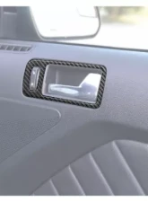 Tufskinz Door Handle Surround Trim Real Carbon Fiber Domed Ford Mustang 2010-2014                                     - MUS019-DCF-G - Image 3