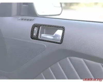 Tufskinz Door Handle Surround Trim Real Carbon Fiber Domed Ford Mustang 2010-2014 - MUS019-DCF-G