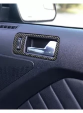 Tufskinz Door Handle Surround Trim Real Carbon Fiber Domed Ford Mustang 2010-2014                                     - MUS019-DCF-G - Image 2