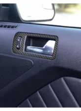 Tufskinz Door Handle Surround Trim Real Carbon Fiber Raw Ford Mustang 2010-2014                                     - MUS019-RCF-X - Image 2