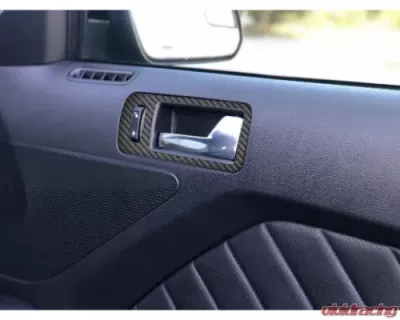 Tufskinz Door Handle Surround Trim Real Carbon Fiber Raw Ford Mustang 2010-2014 - MUS019-RCF-X
