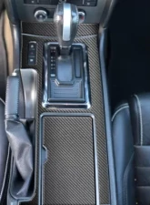 Tufskinz Center Console Shifter Accent(AUTO) Fits Real Carbon Fiber Domed Ford Mustang 2010-2014                                     - MUS024-DCF-G - Image 2