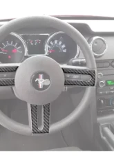 Tufskinz Steering Wheel Accents Real Carbon Fiber Domed Ford Mustang 2005-2009                                     - MUS030-DCF-G - Image 2