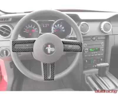 Tufskinz Steering Wheel Accents Real Carbon Fiber Domed Ford Mustang 2005-2009 - MUS030-DCF-G