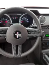 Tufskinz Steering Wheel Accents Real Carbon Fiber Domed Ford Mustang 2005-2009                                     - MUS030-DCF-G - Image 2