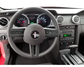 Tufskinz Steering Wheel Accents Real Carbon Fiber Raw Ford Mustang 2005-2009