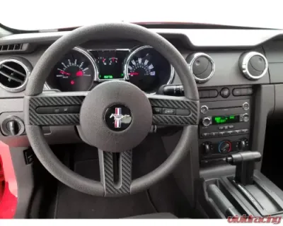 Tufskinz Steering Wheel Accents Real Carbon Fiber Raw Ford Mustang 2005-2009 - MUS030-RCF-X