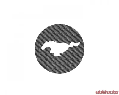 Tufskinz Steering Wheel Center Badge Accent Trim Real Carbon Fiber Raw Ford Mustang 2015-2022 - MUS055-RCF-X