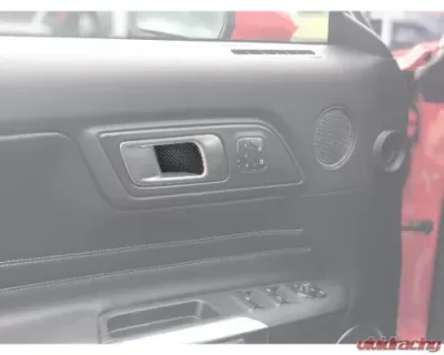 Tufskinz Door Handle Inner Accent Accent Trim Real Carbon Fiber Domed Ford Mustang 2015-2022 - MUS056-DCF-G