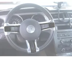 Tufskinz Steering Wheel Accent Trim Fits Real Carbon Fiber Domed Ford Mustang 2010-2014
