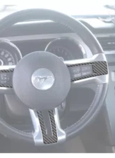 Tufskinz Steering Wheel Accent Trim Fits Real Carbon Fiber Domed Ford Mustang 2010-2014                                     - MUS063-DCF-G - Image 2