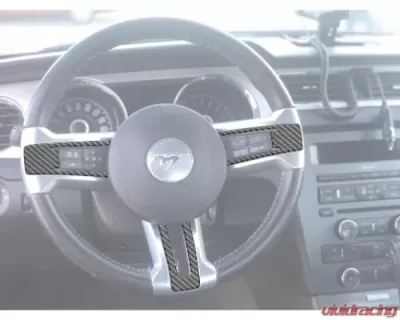Tufskinz Steering Wheel Accent Trim Fits Real Carbon Fiber Domed Ford Mustang 2010-2014 - MUS063-DCF-G
