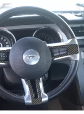 Tufskinz Steering Wheel Accent Trim Fits Real Carbon Fiber Raw Ford Mustang 2010-2014                                     - MUS063-RCF-X - Image 2