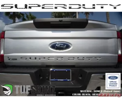 Tufskinz SUPER DUTY Tailgate Letter Inserts Black/Silver American Flag Ford Super Duty 2017-2019 - SUP004-GTO-047-G