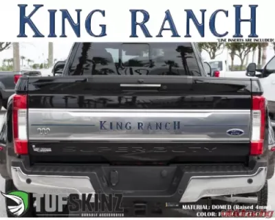 Tufskinz KING RANCH w/Strips Tailgate Letter Inserts OE Color Ford Emblem Blue Ford Super Duty 2017-2019 - SUP041-BEF-G