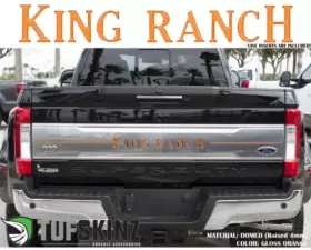 Tufskinz KING RANCH w/Strips Tailgate Letter Inserts Gloss Orange Ford Super Duty 2017-2019