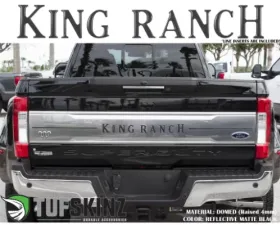 Tufskinz KING RANCH w/Strips Tailgate Letter Inserts Reflective Matte Black Ford Super Duty 2017-2019