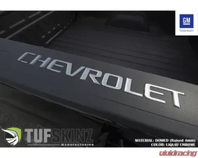 Tufskinz "CHEVROLET" Bed Rail Letter Inserts(PAIR) Letter Inserts Liquid Chrome Chevrolet Silverado 2014-2018 - SVD001-DC-G