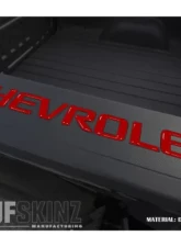 Tufskinz "CHEVROLET" Bed Rail Letter Inserts(PAIR) Letter Inserts Gloss Red Chevrolet Silverado 2014-2018                                     - SVD001-RED-G - Image 2