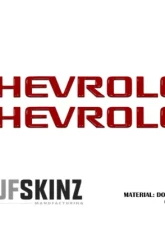 Tufskinz "CHEVROLET" Bed Rail Letter Inserts(PAIR) Letter Inserts Gloss Red Chevrolet Silverado 2014-2018                                     - SVD001-RED-G - Image 2