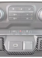 Tufskinz Lower Center Dash Accents Accent Trim Real Carbon Fiber Domed Chevrolet Silverado 2019-2021                                     - SVD033-DCF-G - Image 2
