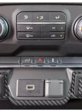 Tufskinz Lower Center Dash Accents Accent Trim Real Carbon Fiber(Domed-Matte) Chevrolet Silverado 2019-2021                                     - SVD033-DCF-M - Image 2